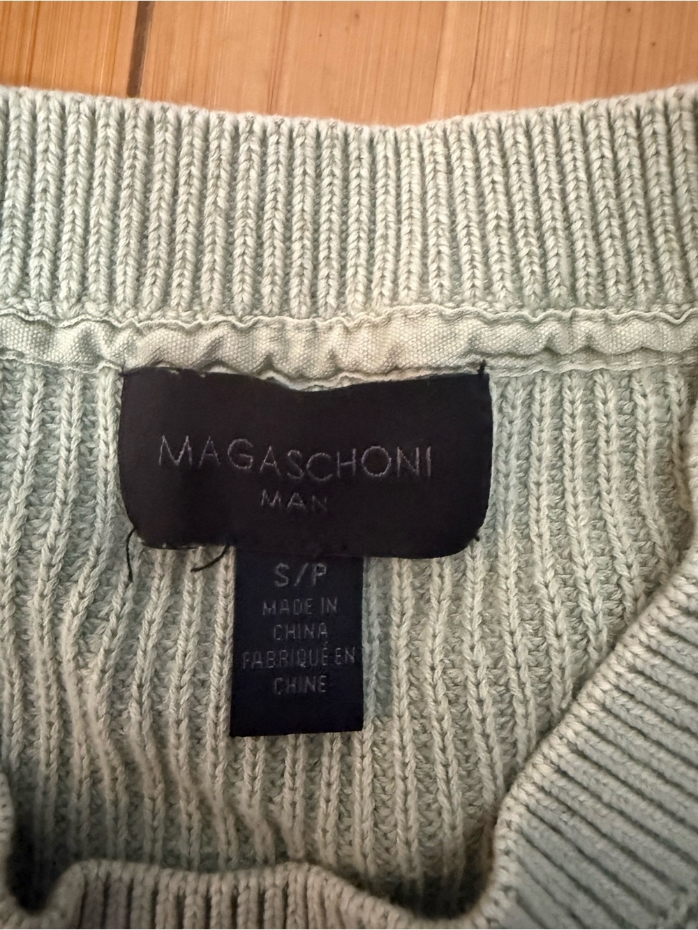 Magaschoni Men's Crewneck Sweater in Light Sage - Picture 3 of 4